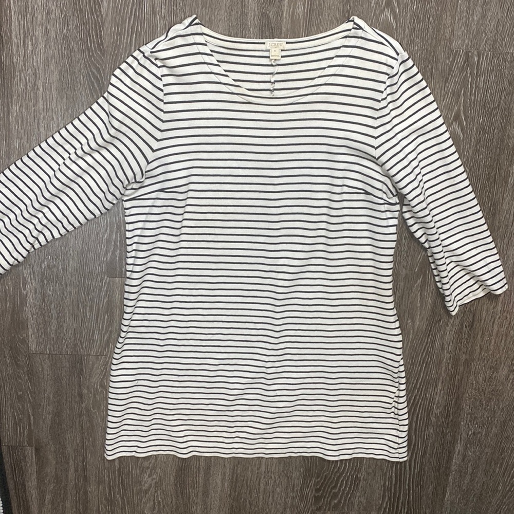 Black and white striped quarter sleeve dress